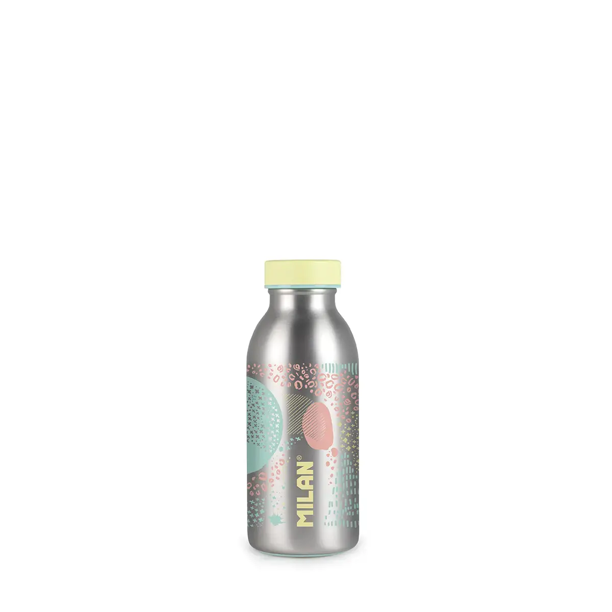 Bouteille isotherme en acier inoxydable 0,35 L série Silver, jaune