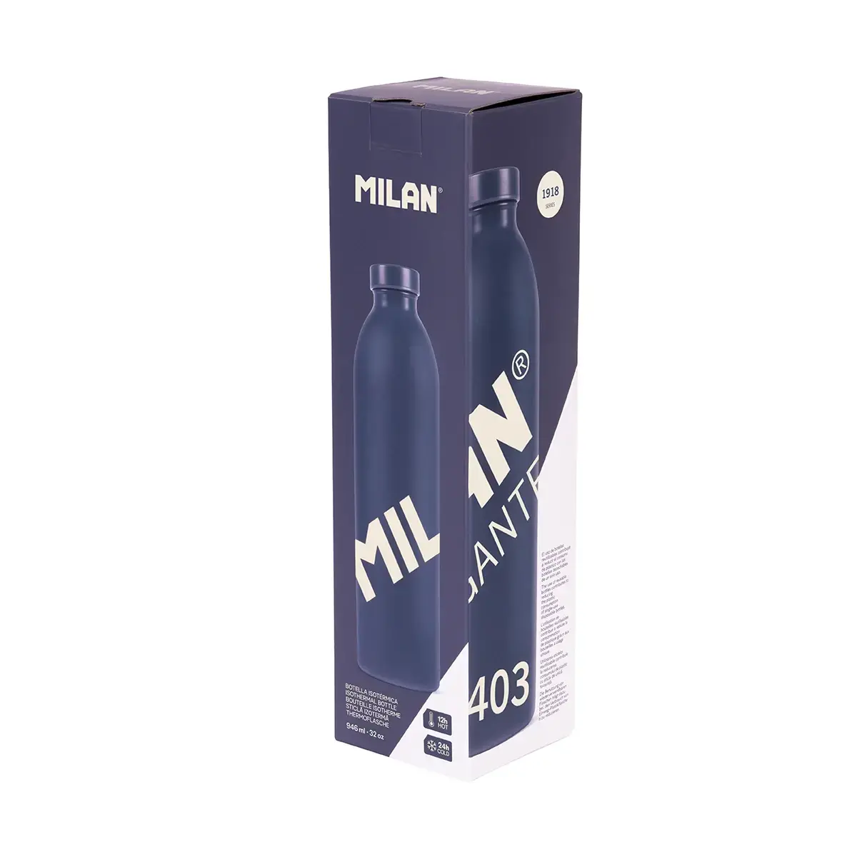 Bouteille isotherme en acier inoxydable 0,946 L collection MILAN GIGANTE 403 since 1918, bleu