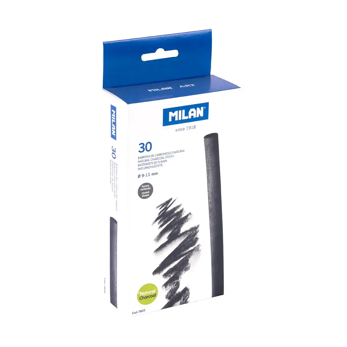 Boîte 30 bâtonnets de fusain d’aulne cylindrique Ø 9-11 mm