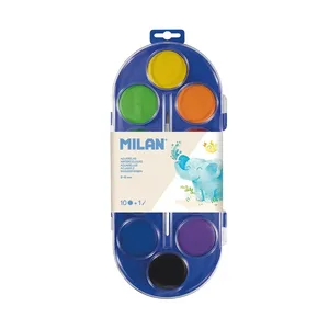 Étui 10 pastilles d'aquarelle Ø 45 mm avec pinceau