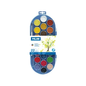 Étui 22 pastilles d'aquarelle Ø30 mm avec pinceau