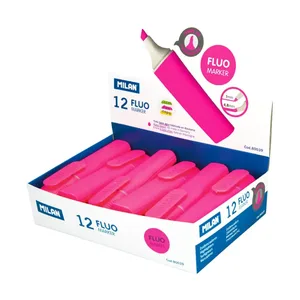 Boîte présentoir 12 marqueurs fluorescents rose