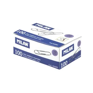 Boîte 100 trombones nickelés 28 mm
