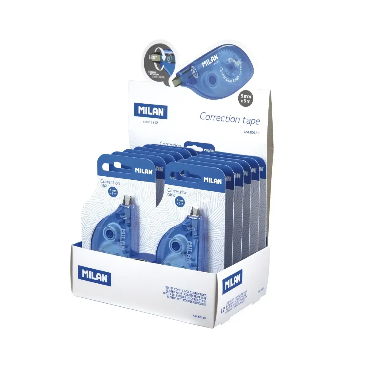 Boîte présentoir 12 blisters ruban correcteur 5 mm x 8 m