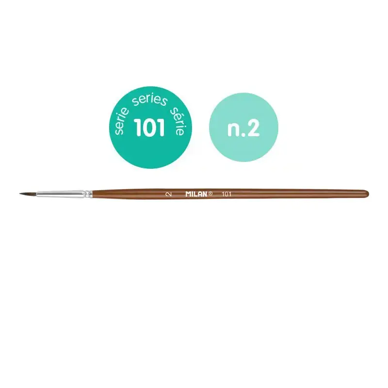 Sachet 12 pinceaux scolaires ronds série 101 nº 2