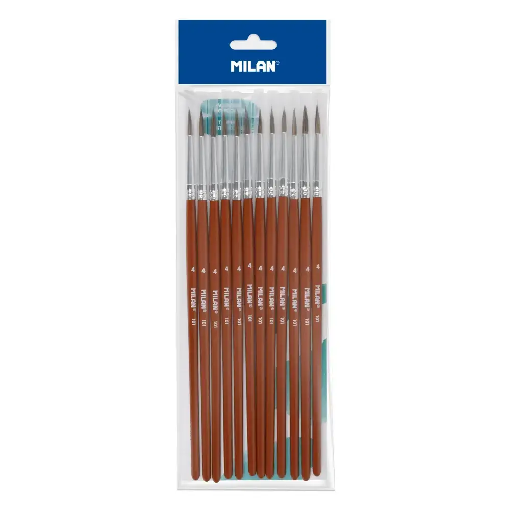 Sachet 12 pinceaux scolaires ronds série 101 nº 4
