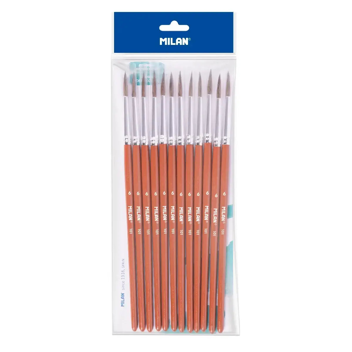 Sachet 12 pinceaux scolaires ronds série 101 nº 6