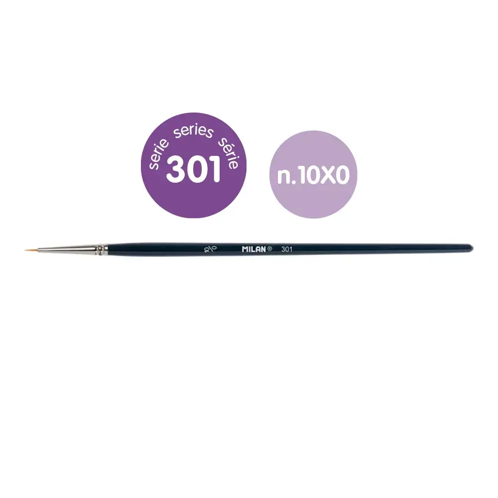 Sachet 12 pinceaux poils synthétiques pour travaux de petites dimensions série 301 nº 10/0