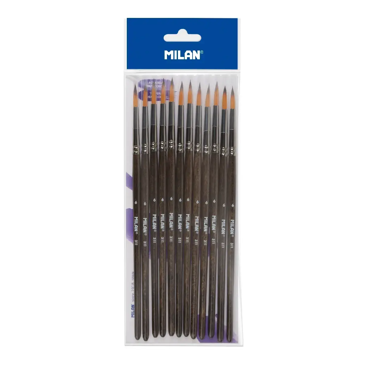 Sachet 12 pinceaux poils synthétiques ronds série 311 nº 6