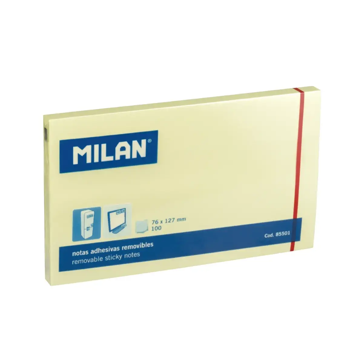 Bloc 100 notes adhésives 76 x 127 mm