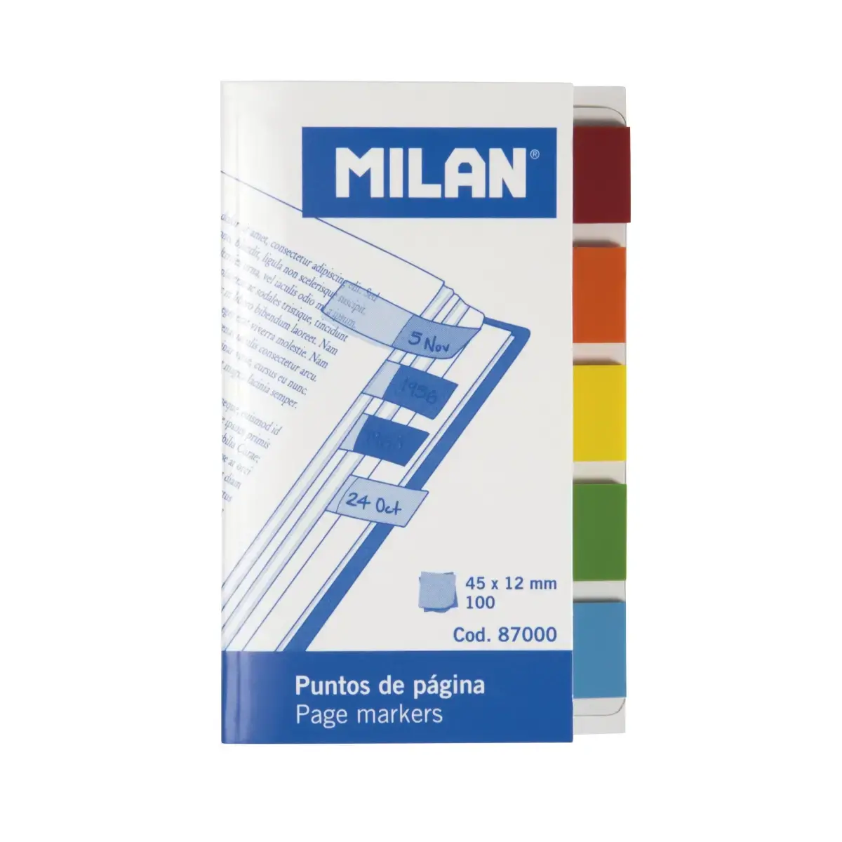 Bloc 100 marque-pages en plastique transparent