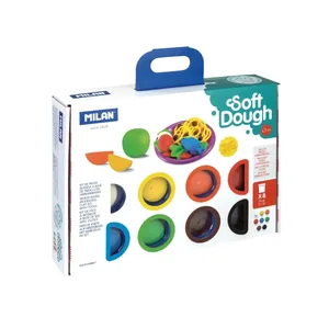 Mallette 8 pots 59 g pâte à modeler souple Soft Dough avec outils 'L'heure de cuisiner'
