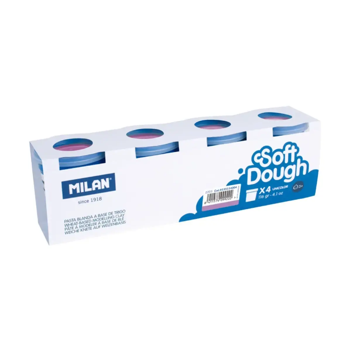 Boîte 4 pots 116 g pâte à modeler Soft Dough, lilas