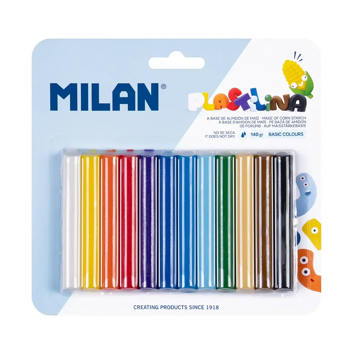 Blister 12 barres de pâte à modeler de couleurs (140 g)