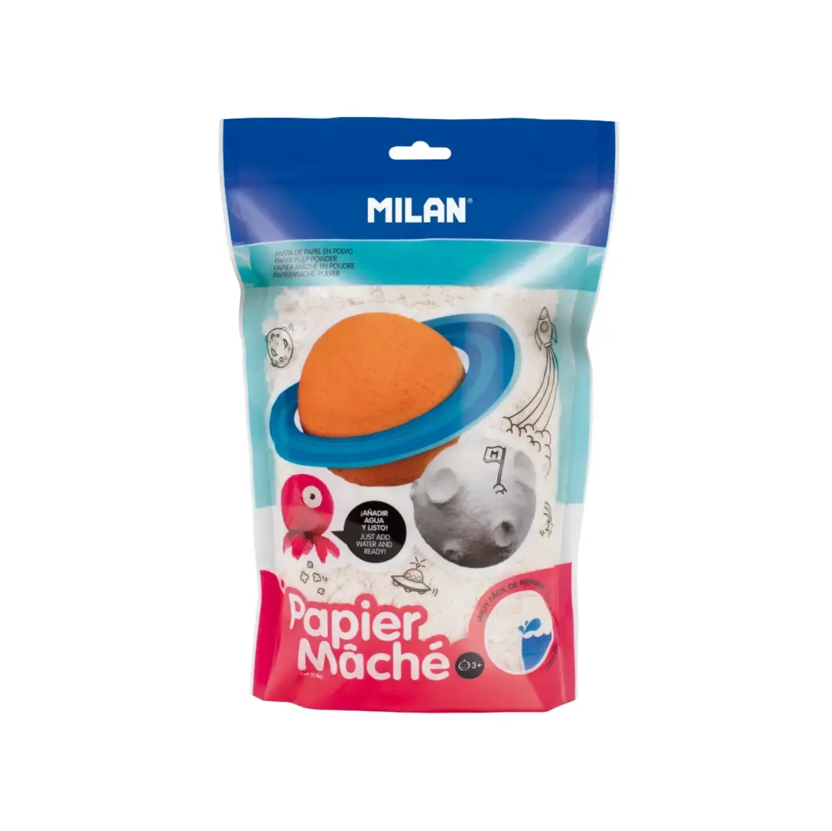 Sac 200 g papier mâché blanc en poudre