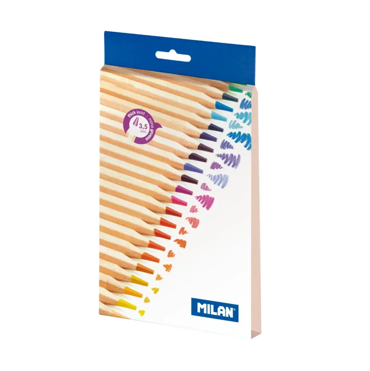 Bandeau d’accroche en carton pour boîte métallique crayons mine épaisse