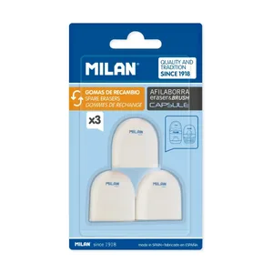 Blister 3 recharges gommes pour gomme avec taille-crayons et eraser&brush CAPSULE