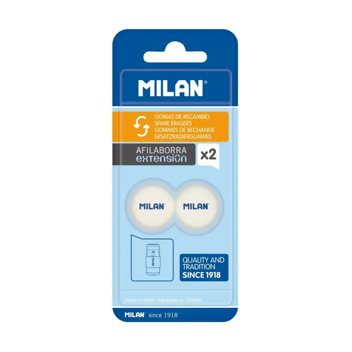 Blister 2 recharges pour gomme avec taille-crayons EXTENSION