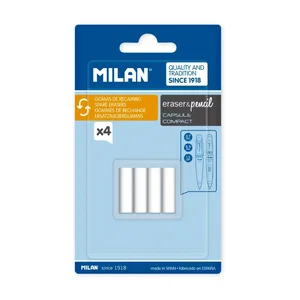 Blister 4 recharges gommes pour porte-mines CAPSULE et COMPACT