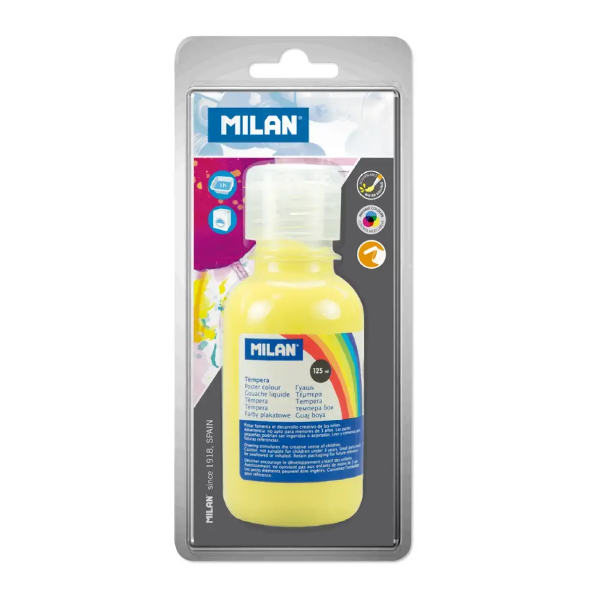 Blister bouteille de gouache 125 ml jaune citron