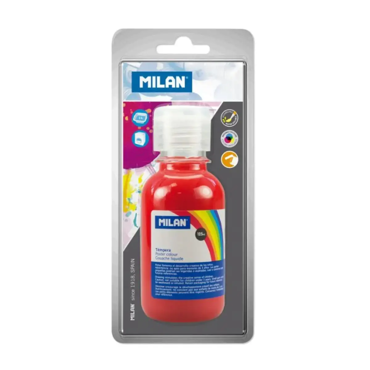 Blister bouteille de gouache 125 ml vermillon