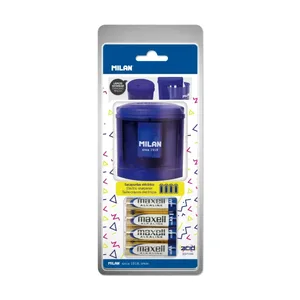 Blister taille-crayons électrique POWER-SHARP (piles incluses) bleu, série Acid