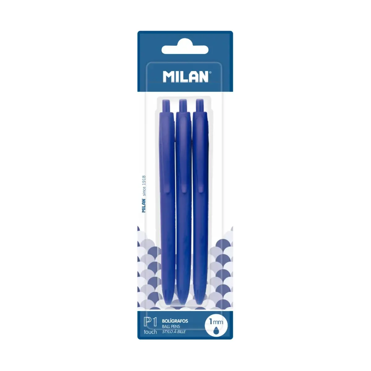 Blíster 3 stylos P1 touch bleu