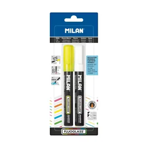 Blister Fluoglass pointe biseautée 2 - 4 mm 1 jaune + 1 blanc