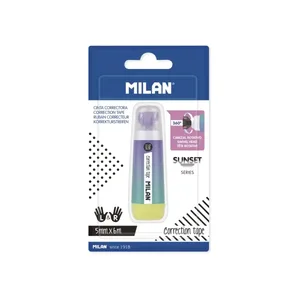 Blister ruban correcteur cylindrique 5 mm x 6 m série Sunset