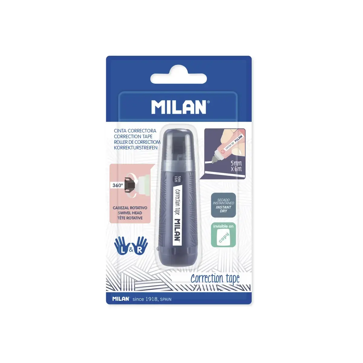 Blister ruban correcteur cylindrique 5 mm x 6 m, 430 since 1918 collection