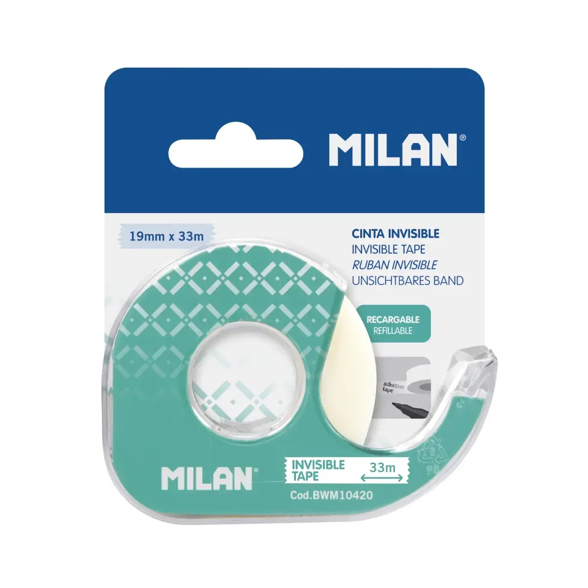 Blister distributeur ruban adhésif invisible mate 19 mm x 33 m