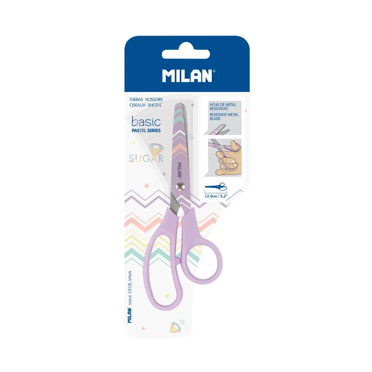 Blister ciseaux Basic série Pastel, lilas