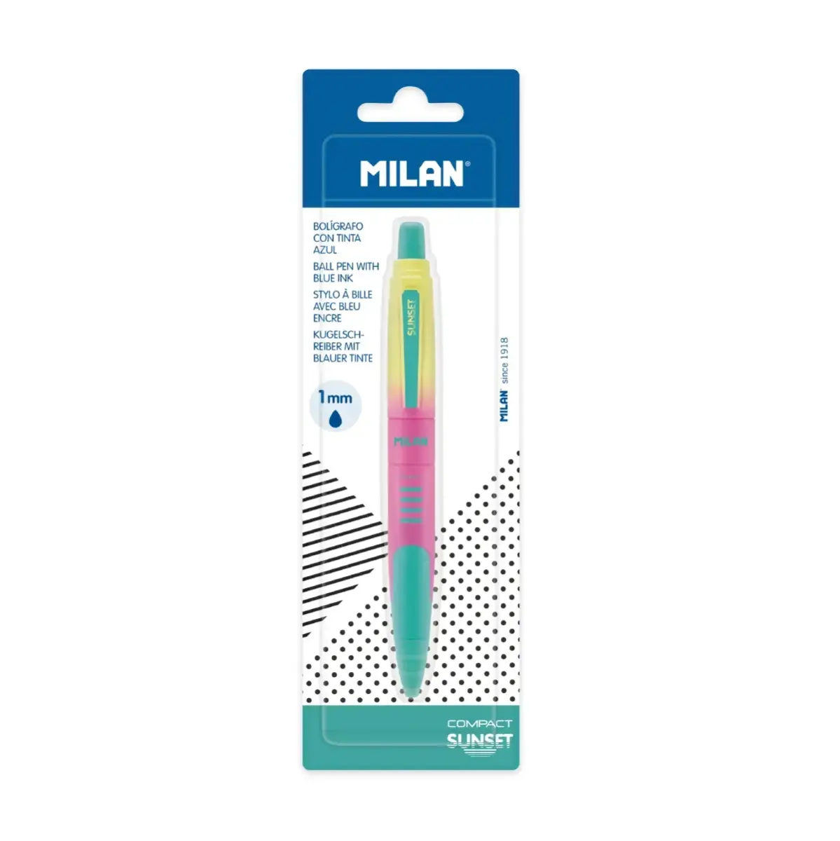 Blister 1 stylo COMPACT Sunset, encre bleue