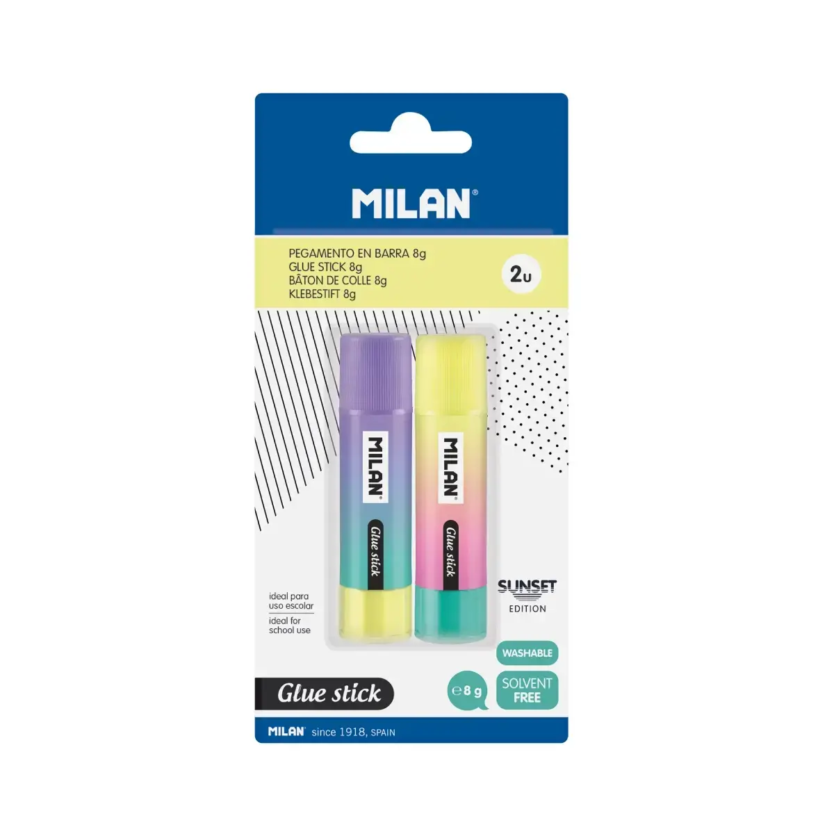 Blister 2 bâtons de colle 8 g Sunset