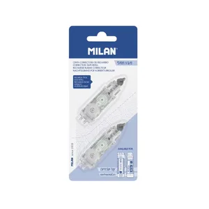 Blister 2 recharges ruban correcteur cylindrique 5 mm x 6 m