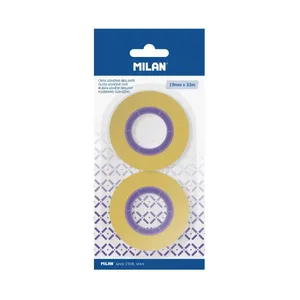 Blister 2 rubans adhésifs jaune transparent 19 mm x 33 m