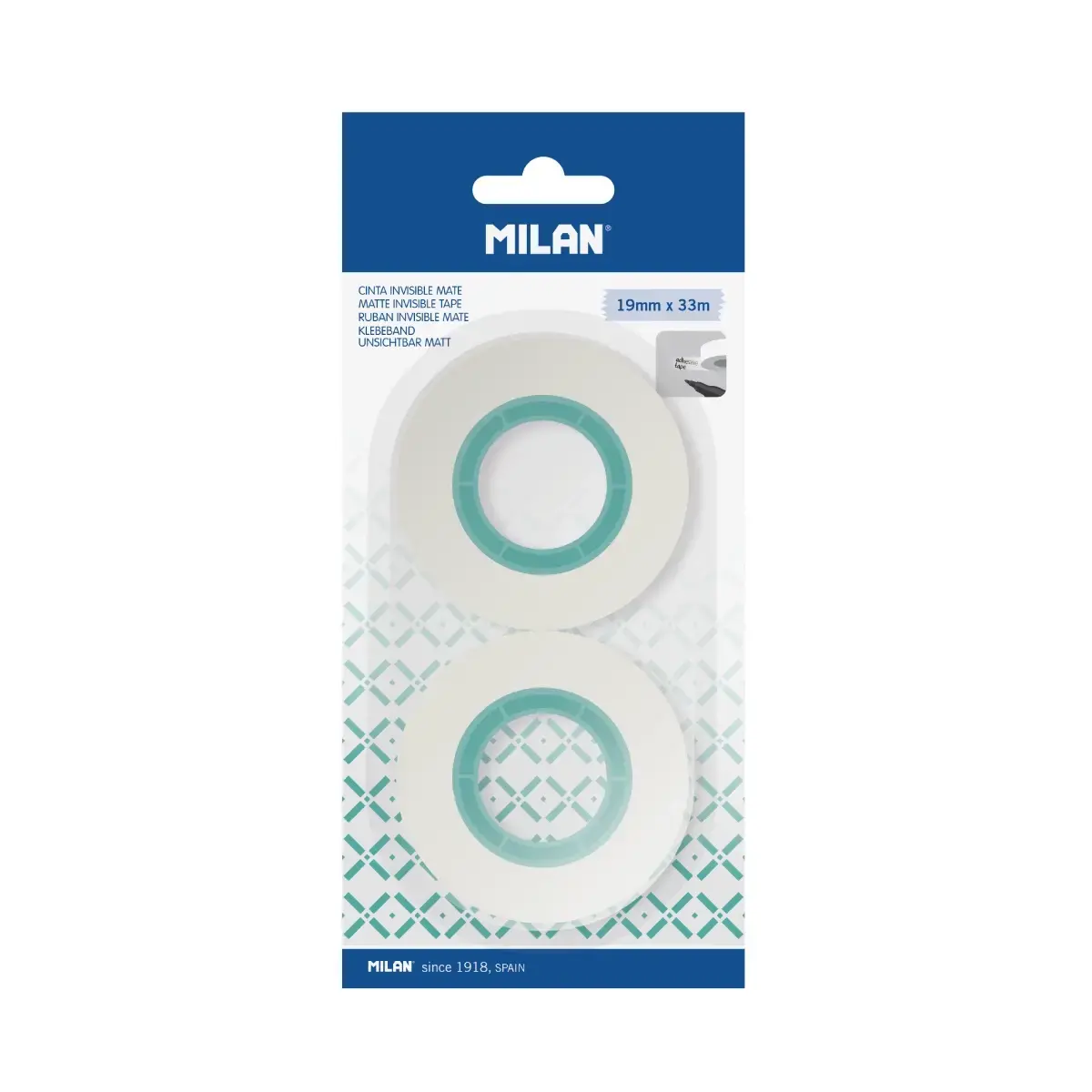 Blister 2 rubans adhésifs invisibles mate 19 mm x 33 m