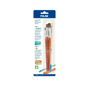 Blister 3 pinceaux plats série 121 nº 4, 10 et 16 + 1 pinceaux serie 524 nº 8