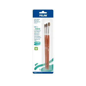 Blister 3 pinceaux plats série 121 nº 6, 8 et 10
