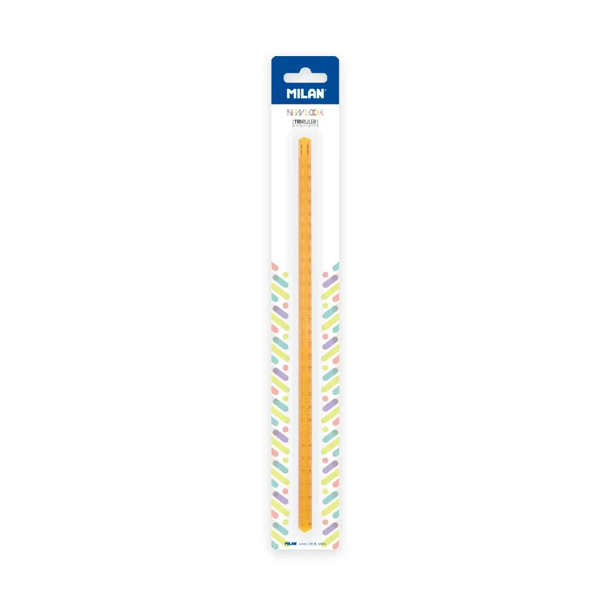 Règle triangulaire 30 cm transparente série New Look, orange