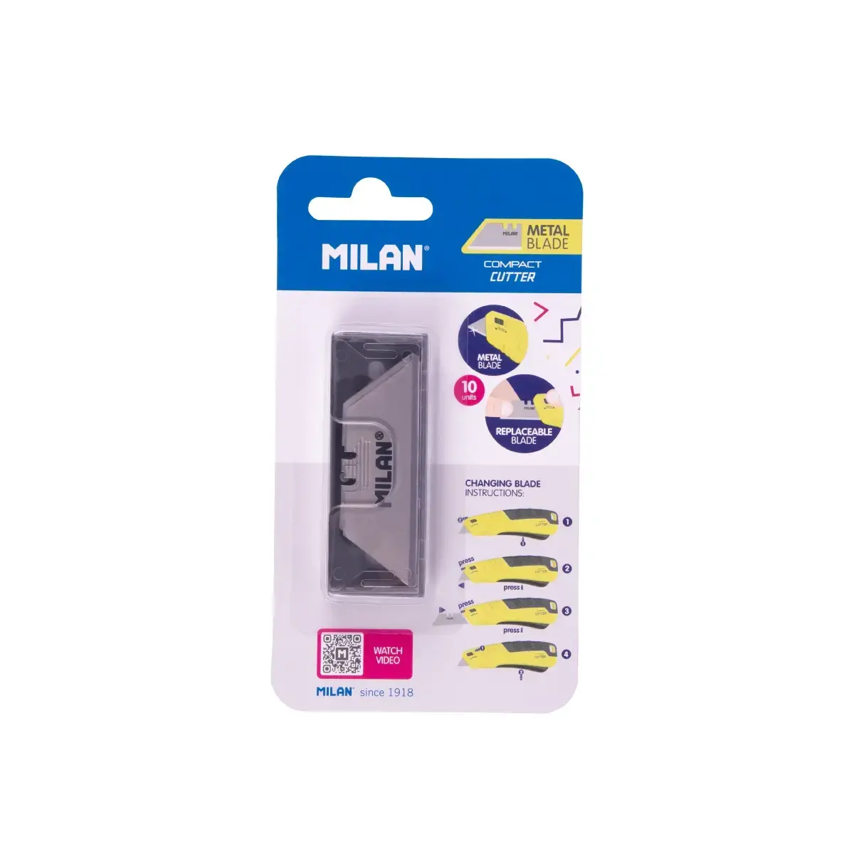 Blister 10 lames de rechange pour le cutter COMPACT, série Acid