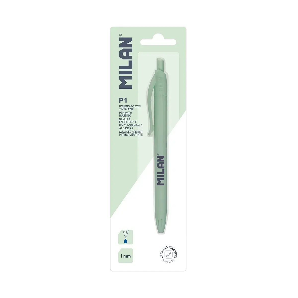 Blister stylo à bille P1 encre bleu, 430 since 1918, vert