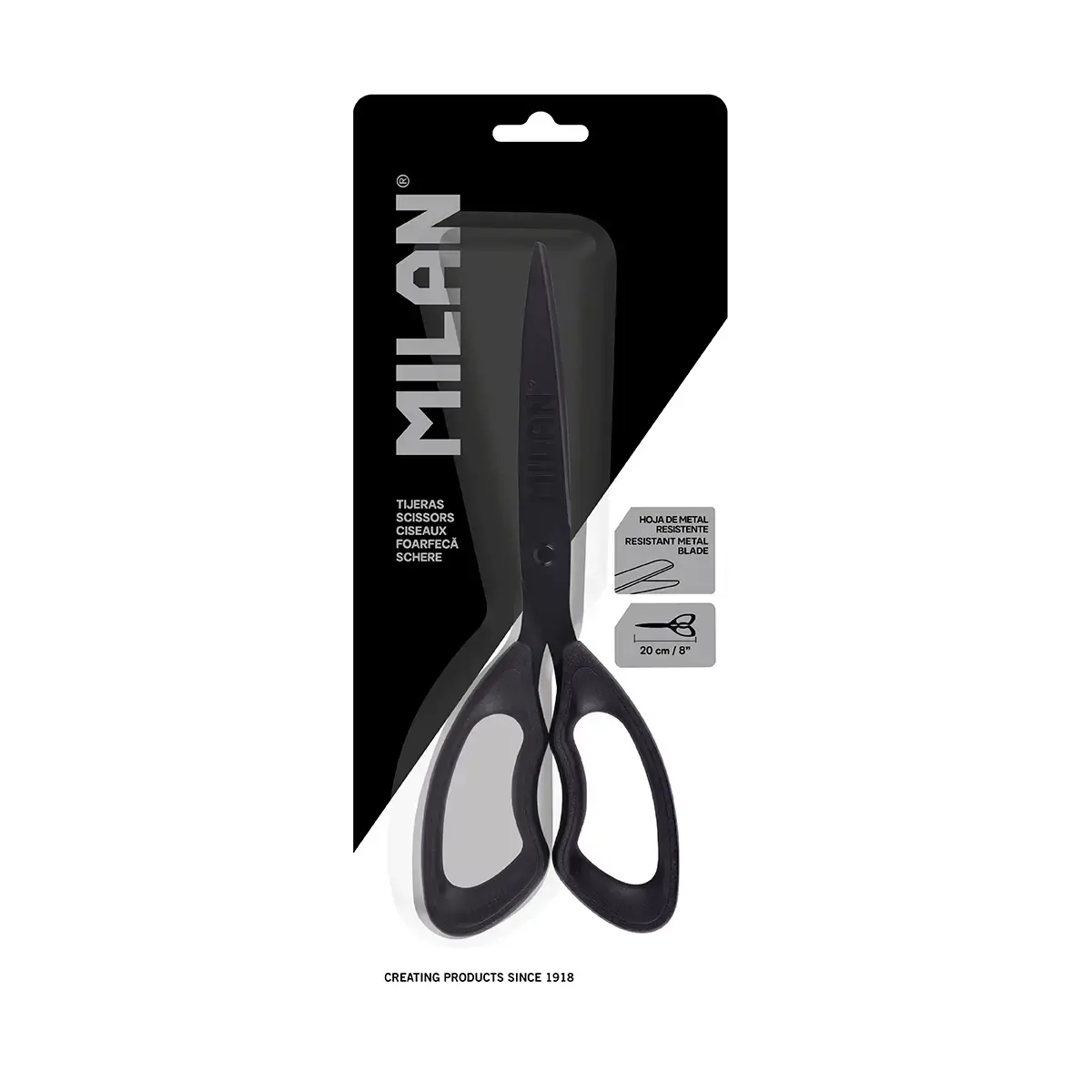 Blister ciseaux de bureau 20 cm Shadow, noir