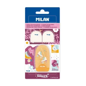 Blister gomme avec taille-crayons CAPSULE Roller + 2 recharges gommes