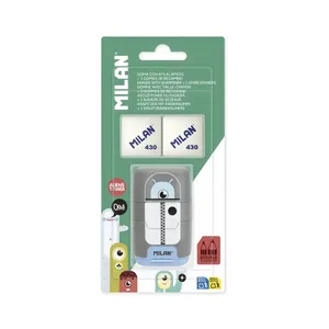 Blister taille-crayons-gomme COMPACT Aliens + 2 gommes de recharge