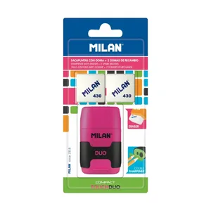 Blister gomme avec taille-crayons COMPACT Touch Duo + 2 recharges gommes