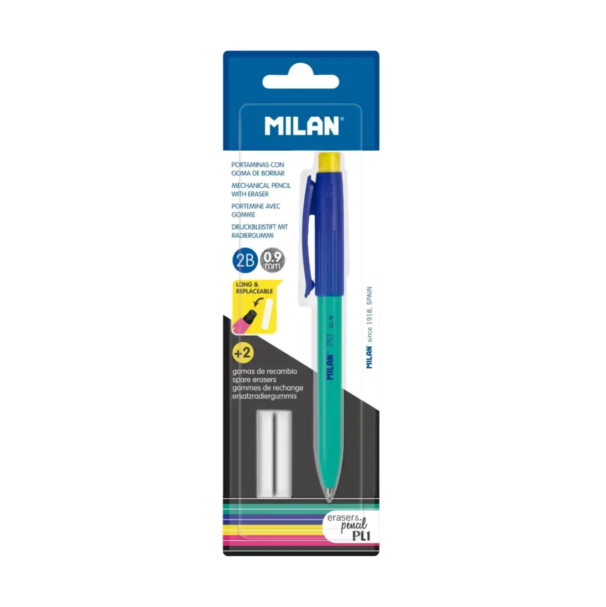 Blister porte-mines PL1 0,9 mm + 2 recharges gommes