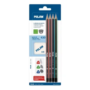 Blister 4 crayons graphite triangulaires + gomme à effacer 430