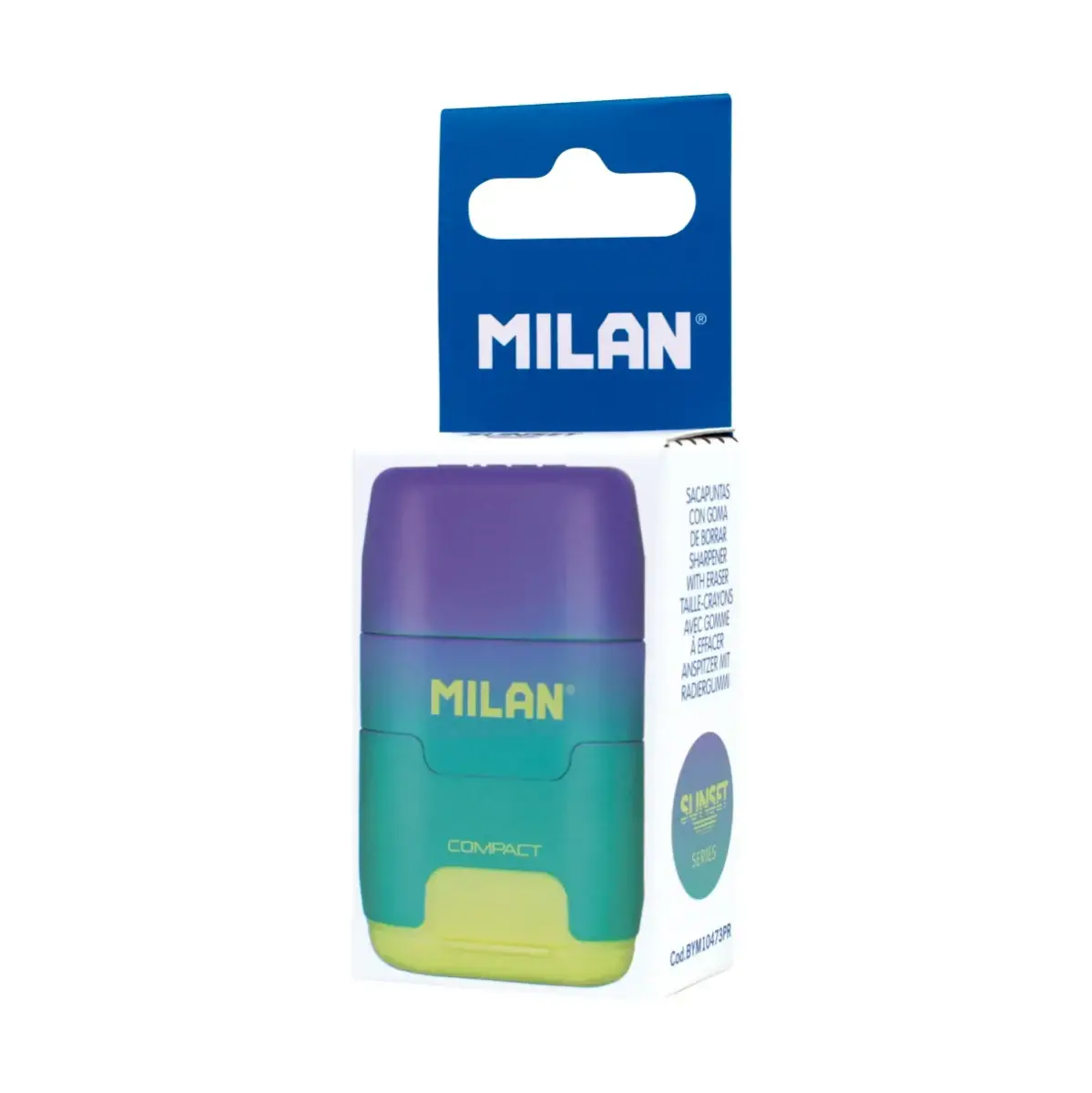 Boîte gomme avec taille-crayons COMPACT Sunset turquoise