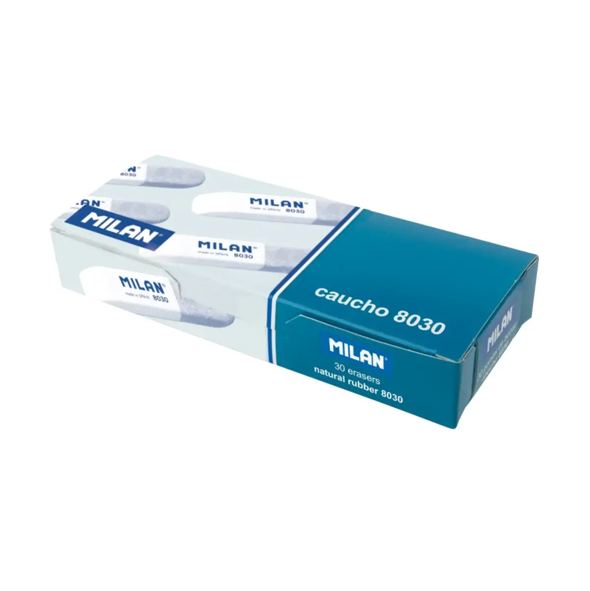 Boîte 30 gommes biseautées 8030 double usage (blanc- gris)